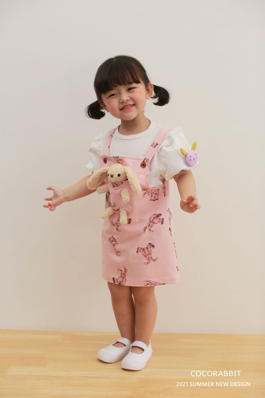 韓國 Coco Rabbit - 兔子娃娃吊帶裙-粉紅