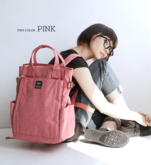 日本 zootie - anello 10口袋多夾層可手提後背包/媽媽包-軍綠