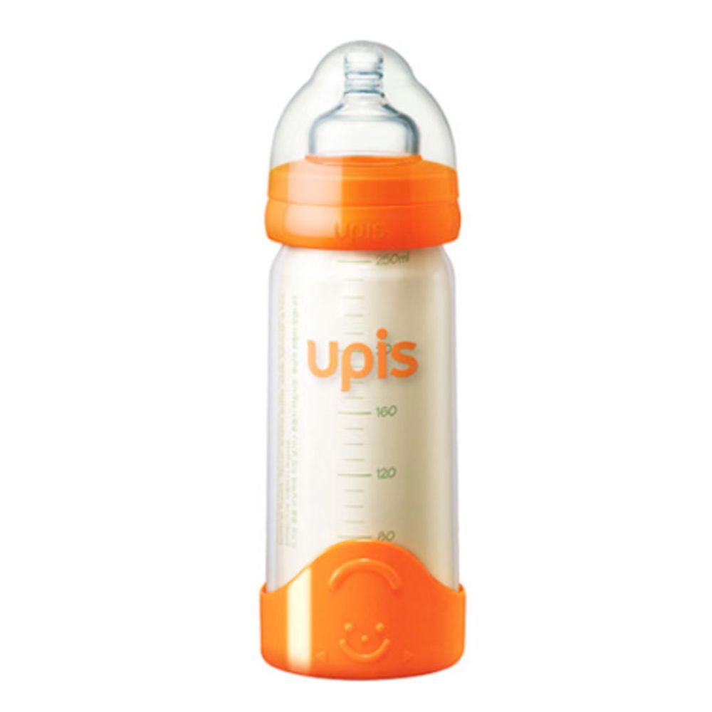 韓國 UPIS - 拋棄式奶瓶-250ml-橘色