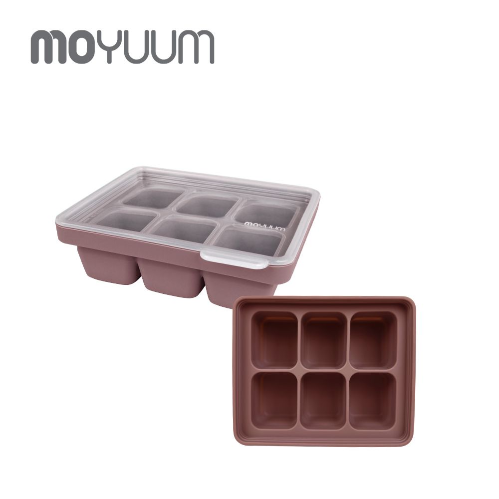 韓國 Moyuum - 白金矽膠副食品分裝盒-6格-可可粉