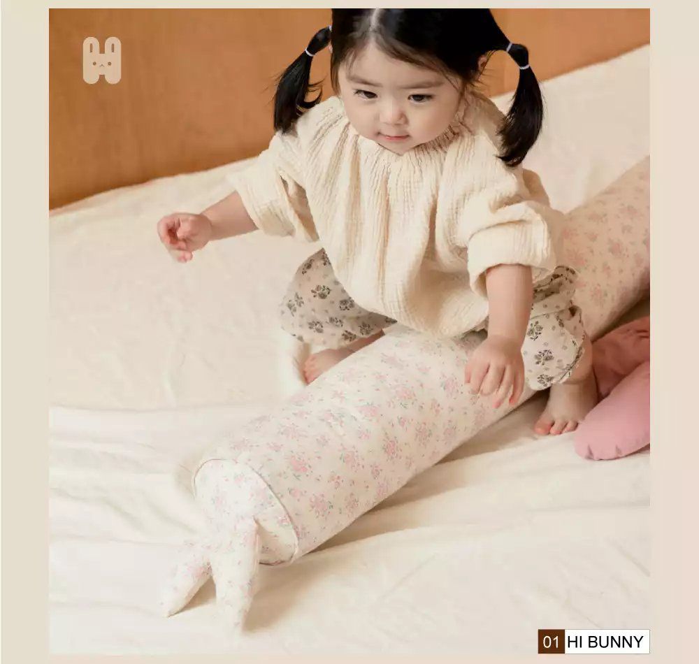 韓國 Hello HiZoo - 手工製純棉柔感兒童長條抱枕-兔子 (14x85cm)