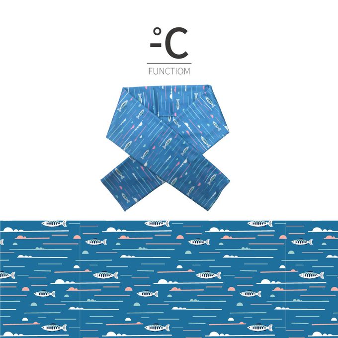 貝柔 Peilou - 貝柔灣的貨冰涼巾-櫻花鉤吻鮭-花色 (28 x 90 cm)