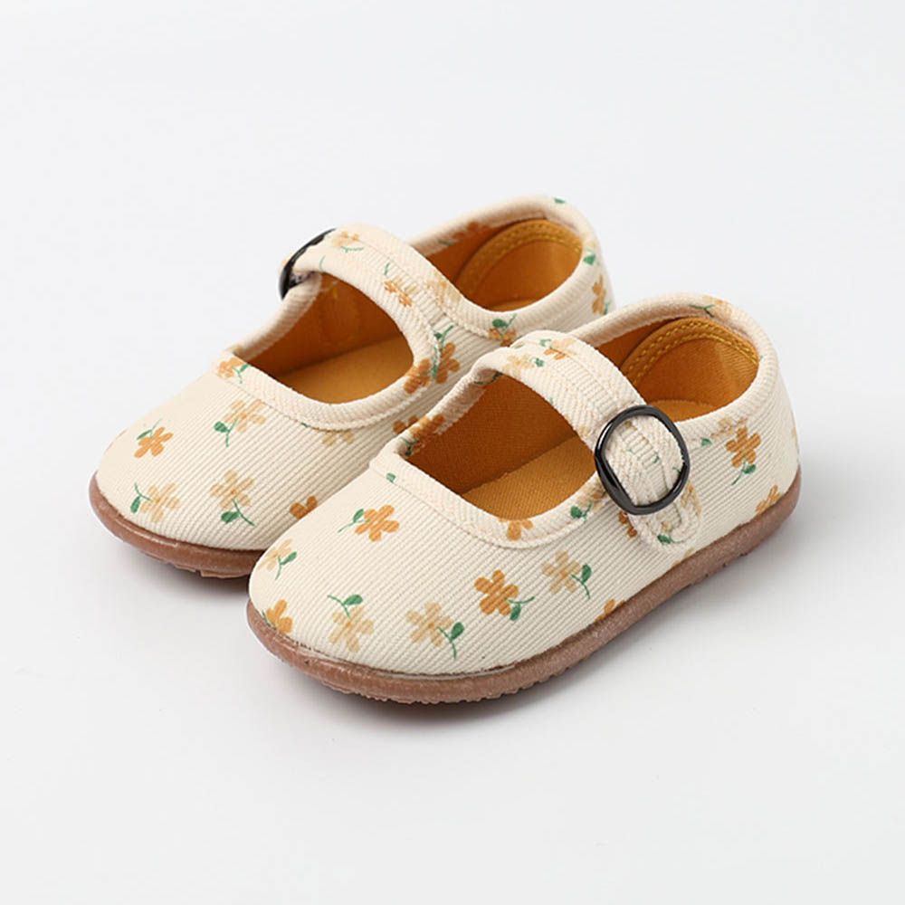 春暖花開柔軟底防滑休閒鞋-黃