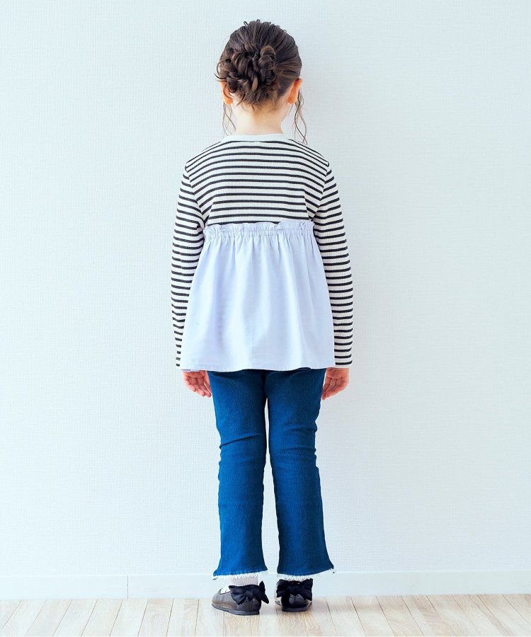 日本 apres les cours - 下擺蕾絲小喇叭美腳長褲-粉紅