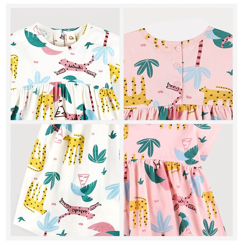 韓國 milk mile - 花豹好朋友洋裝-粉紅