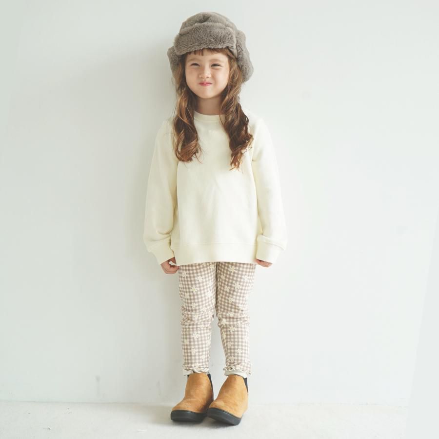 日本 evercloset - 純棉印花圓領長袖上衣-熊熊-摩卡