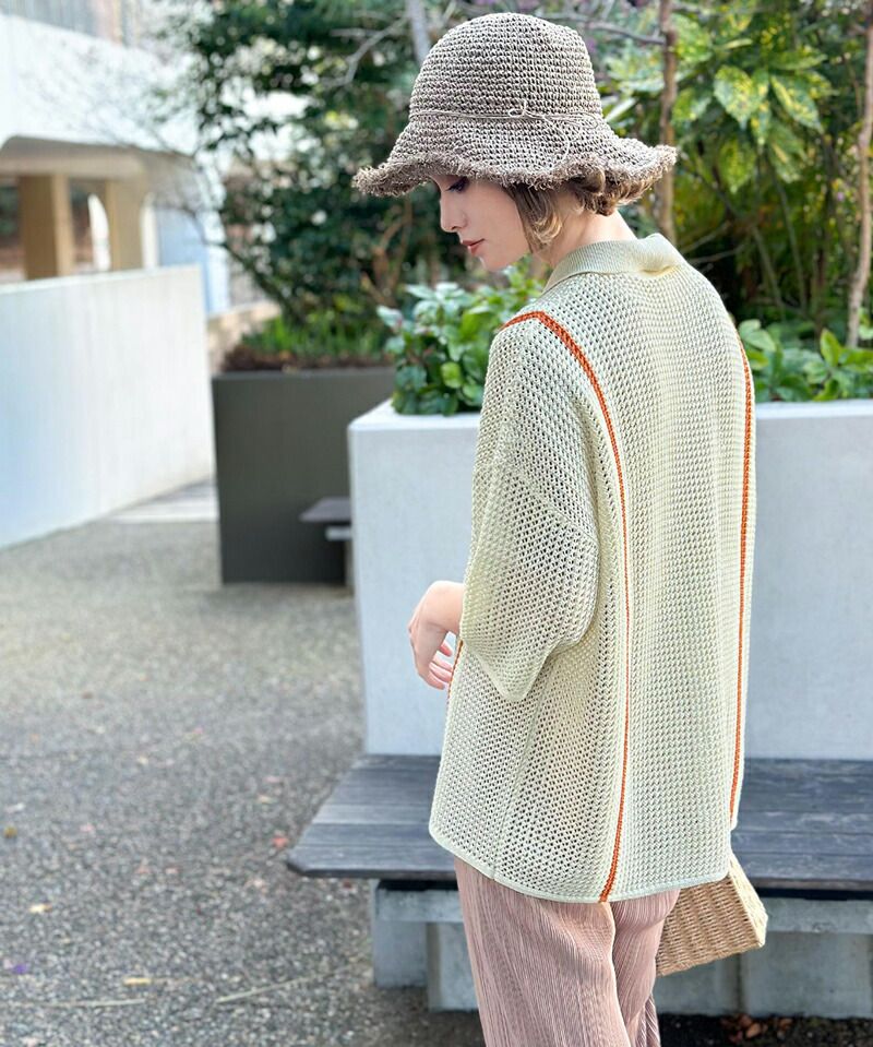 日本 Classical Elf - 個性網狀翻領短袖襯衫-咖啡