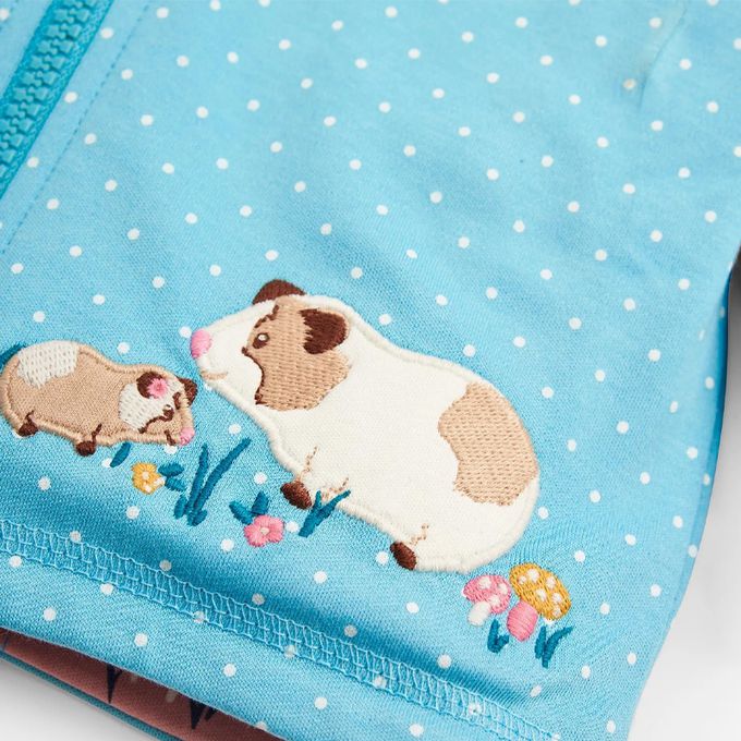 英國 JoJo Maman BeBe - 雙面穿100%純棉保暖連帽外套-天竺鼠