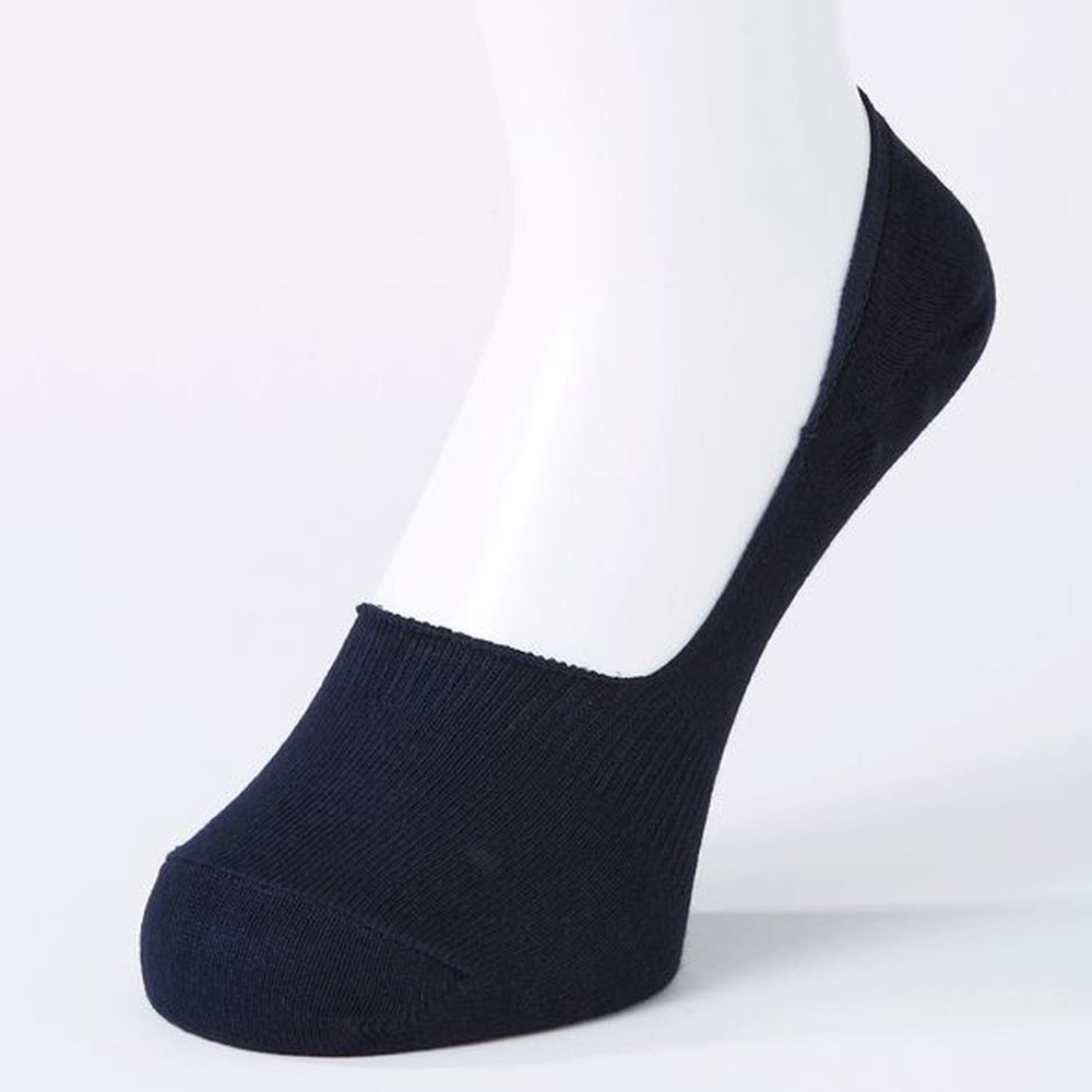 日本 okamoto - 超強專利防滑ㄈ型隱形襪(爸爸)-淺履款-深藍 (25-27cm)-棉混