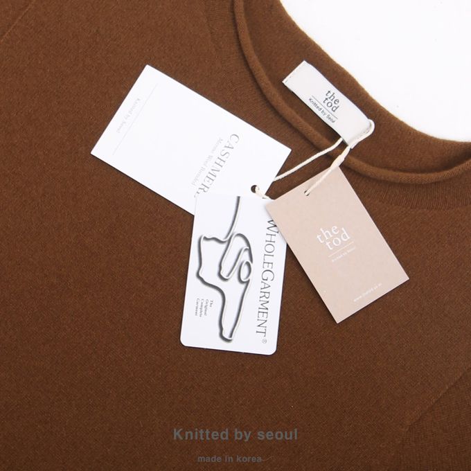 韓國女裝連線 - 不刺膚！喀什米爾羊毛七分袖針織上衣-燕麥 (FREE)