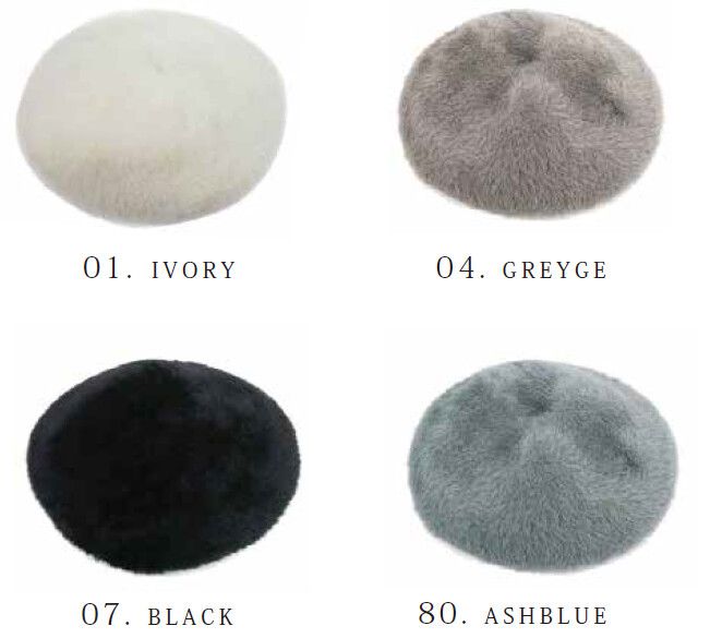 日本 jou jou lier - 長柔毛貝蕾帽-01 米 (頭圍58cm)