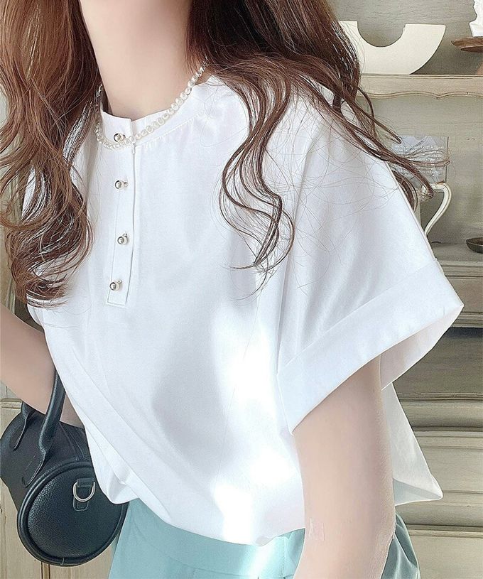 日本 Classical Elf - 前後2way優雅簡約法式袖上衣-淺綠