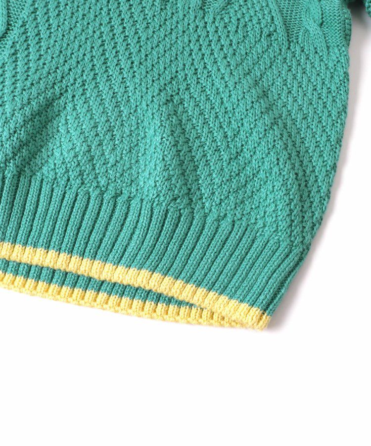 日本 BREEZE - 可水洗明亮色滾邊針織毛衣-耀眼橘