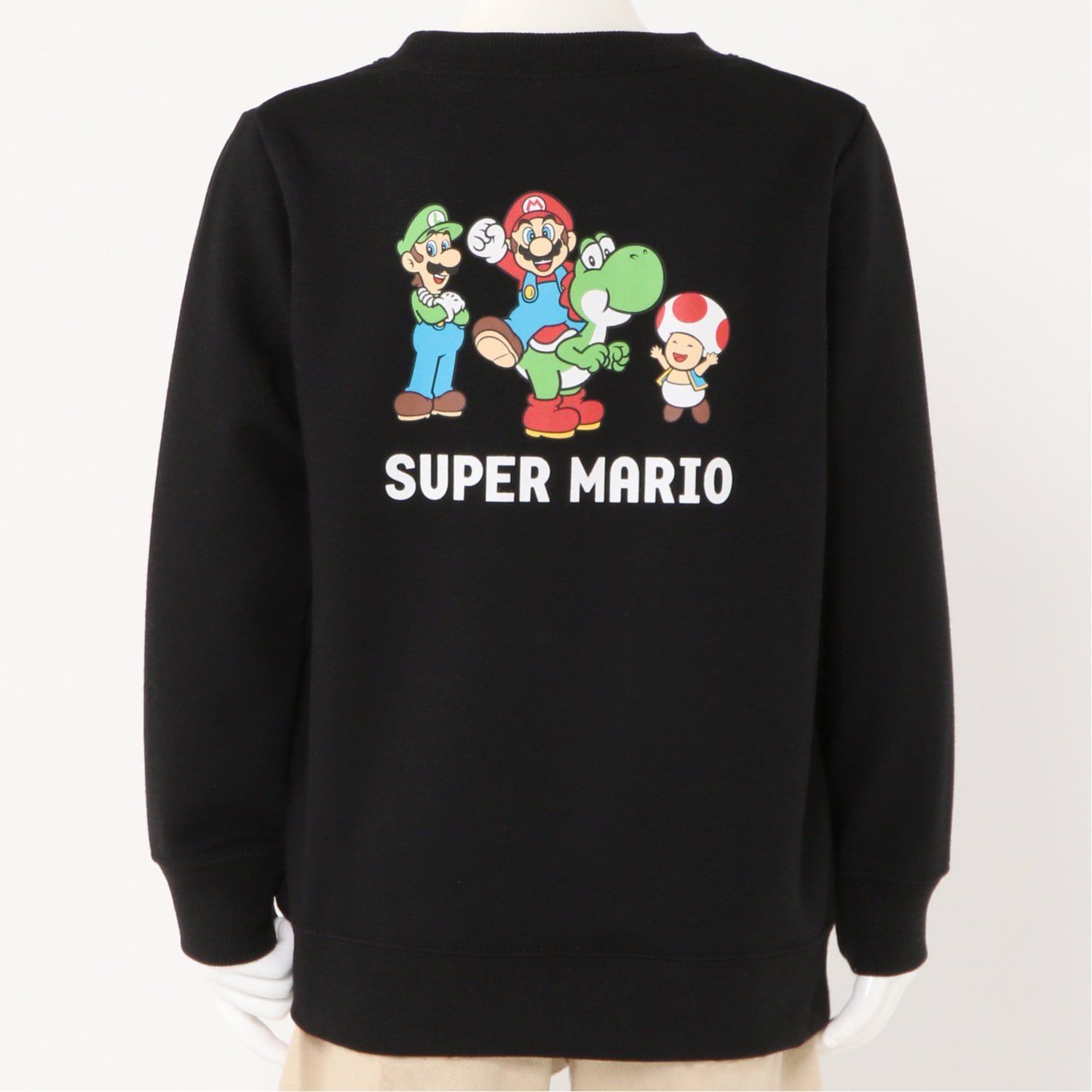 日本千趣會 - Nintendo系列 印花圓領長袖上衣-瑪利歐水管-簡約黑