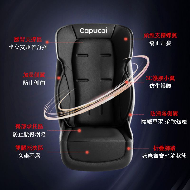 美國卡普奇Capucci - Lite雙向秒收輕便推車-水晶藍-(贈雨罩＋杯架)