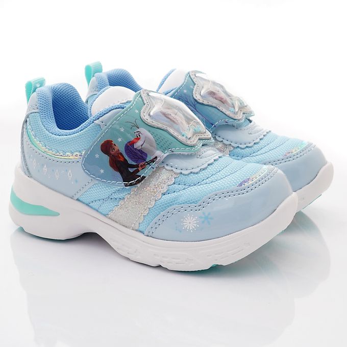 Moonstar日本月星 - 冰雪奇緣電燈鞋(中小童)-機能運動鞋-藍