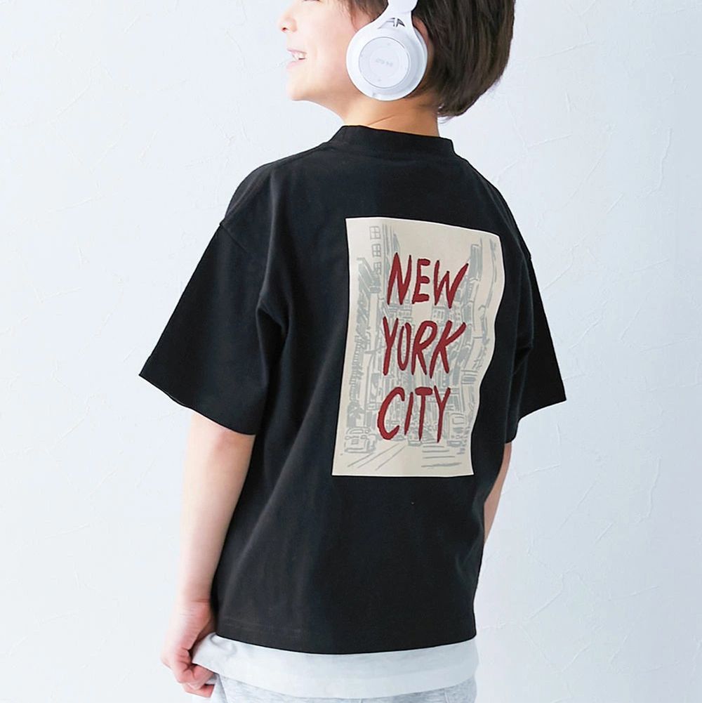 世界旅行系列 短袖上衣(小孩)-紐約-黑