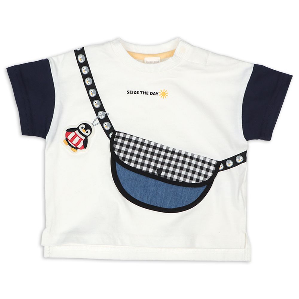 短袖趣味T恤-米白色