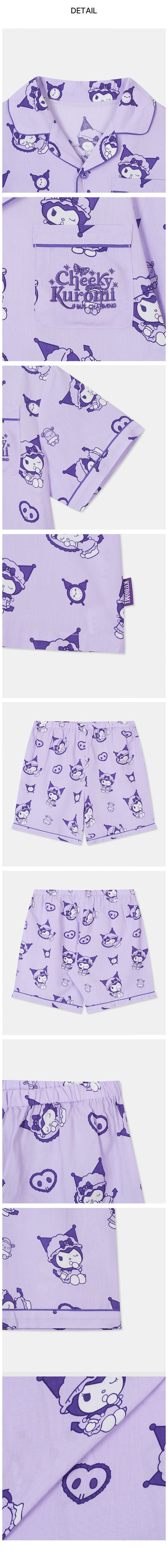 韓國童裝代購 - SPAO KIDS短袖睡衣套裝-卡通人物庫洛米-紫