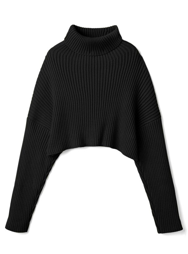 日本 GRL - 落肩高領羅紋針織上衣-暖陽橘 (F)