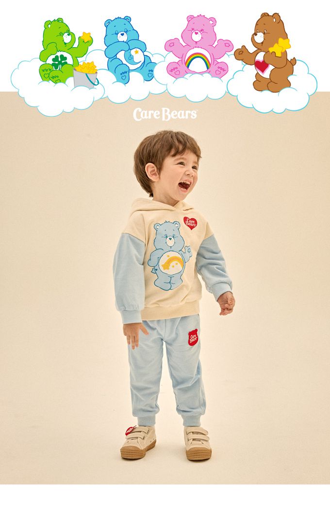 韓國 Care Bears - 聯名款流星熊長袖連帽套裝-天空藍