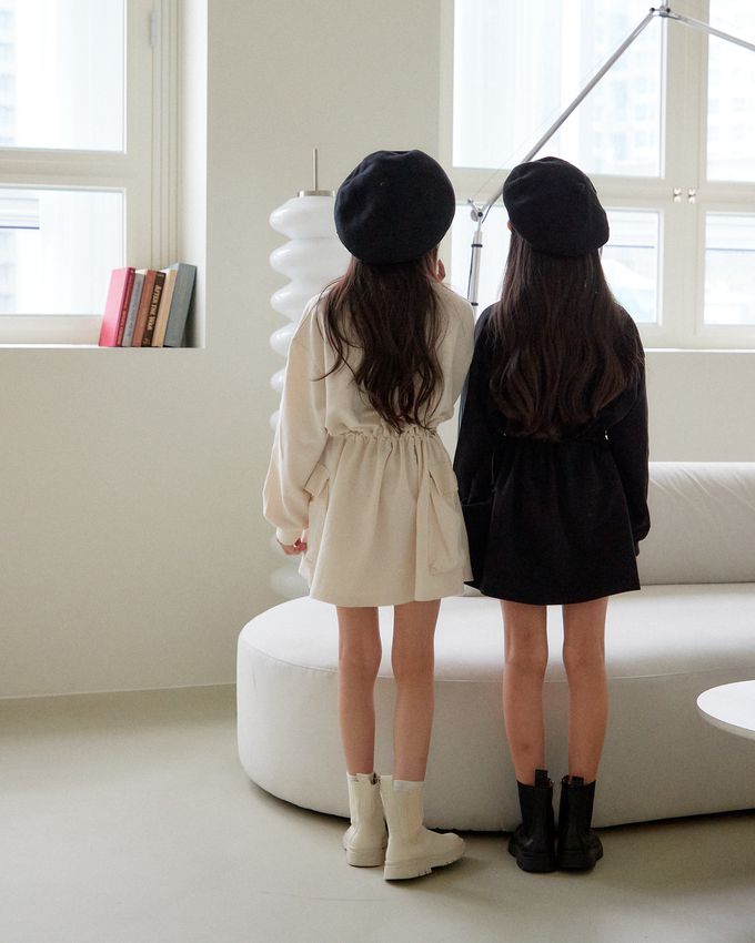 韓國 sm2 - 運動風格可調整縮腰連身洋裝-米白