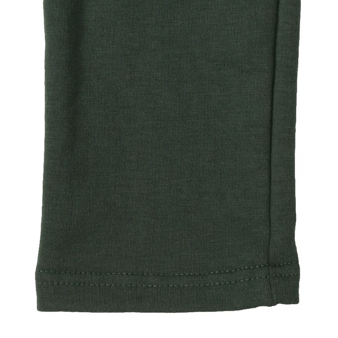 akachan honpo - 10分長經典褲 裏起毛-一般合身款-綠色