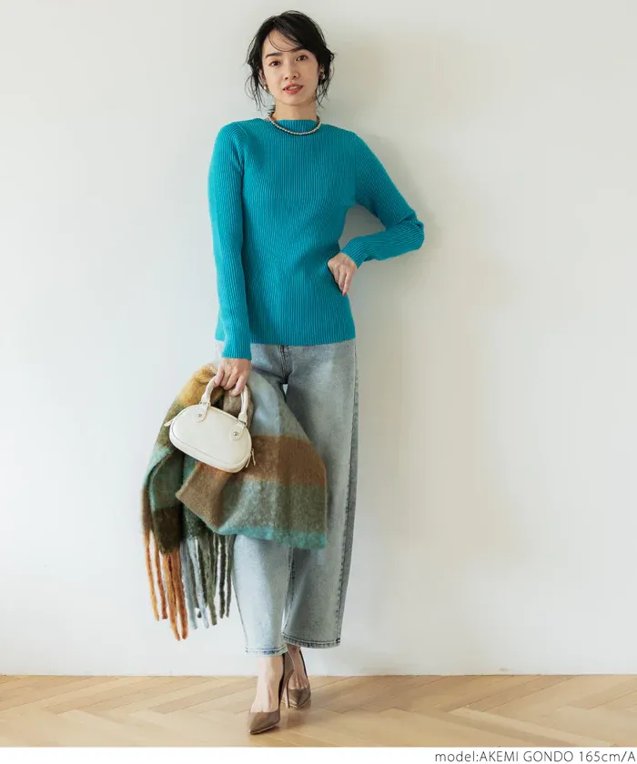 日本 COCA - 毛海大流蘇格紋圍巾/披肩-杏黃