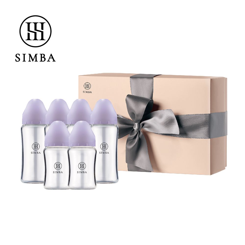 蘊蜜質金玻璃寬口奶瓶禮盒-紫芙