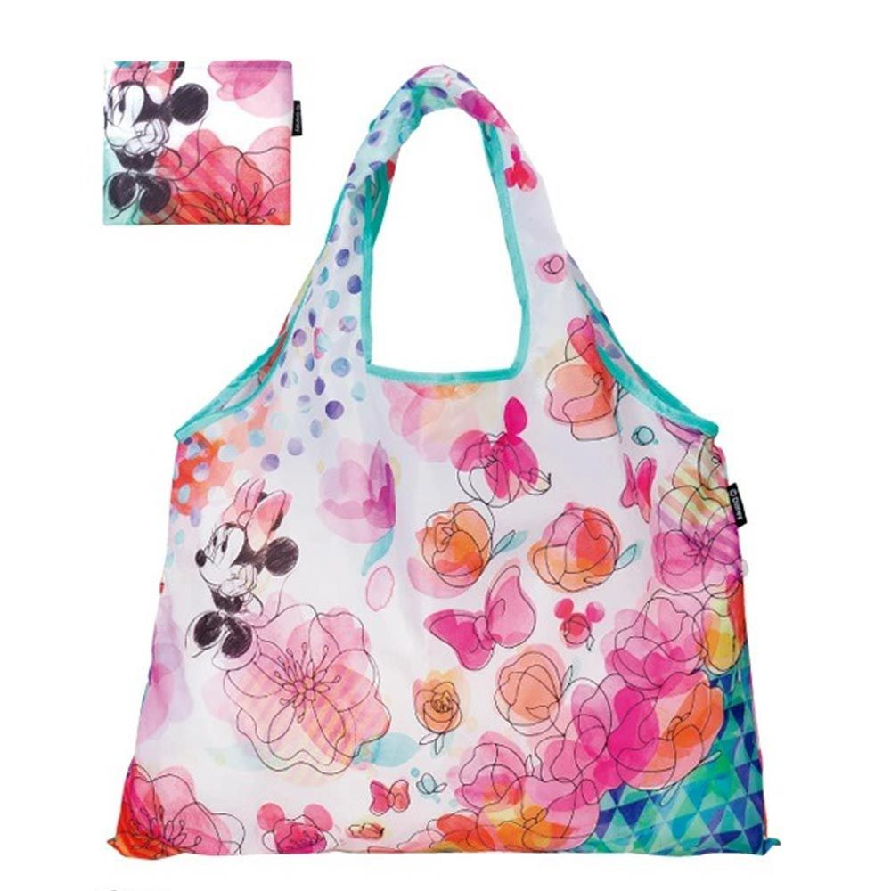 日本 PRAIRIE DOG - 2 WAY折疊印花購物袋-米妮花園-玫紅