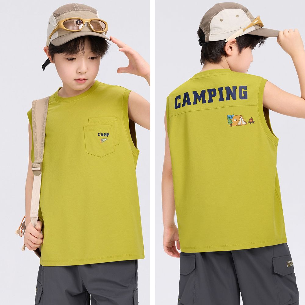 -3℃瞬間涼感背心-CAMPING-黃綠