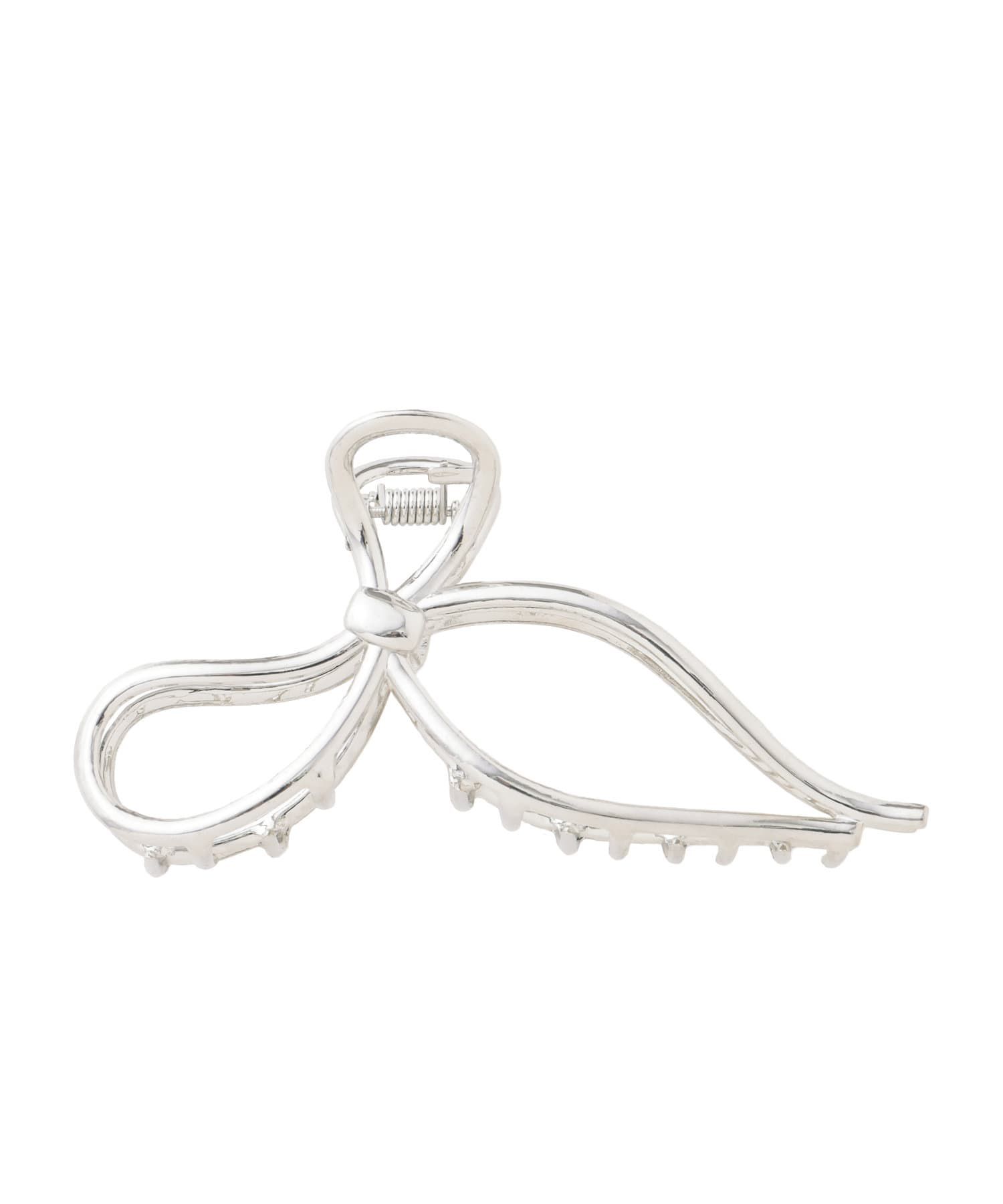 日本 Lattice - 蝴蝶扭結金屬抓夾/鯊魚夾-銀