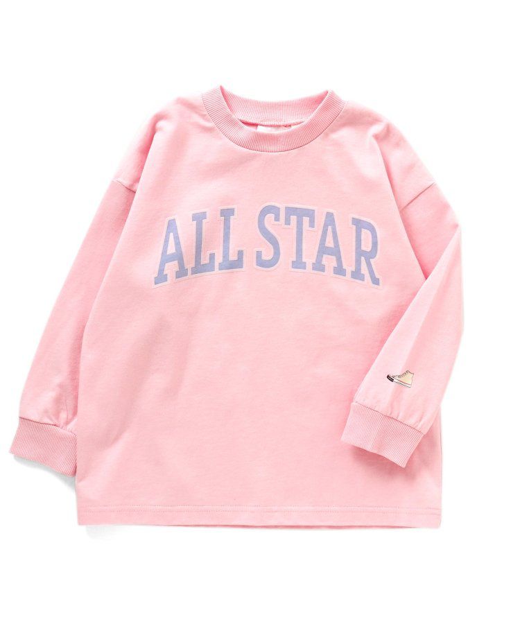 日本 BREEZE - CONVERSE聯名 印花長袖上衣-粉紅