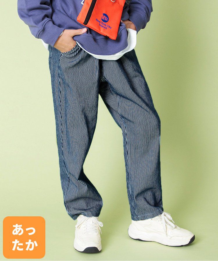 日本 BREEZE - 內刷毛輕量彈力直筒長褲-酒紅