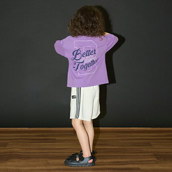 日本 b-ROOM - 美式休閒印花短袖上衣-水藍