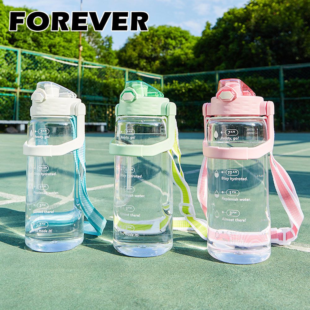 日本 FOREVER - 大容量健身運動水壺/可提式/彈蓋直飲1800ML 買一送一