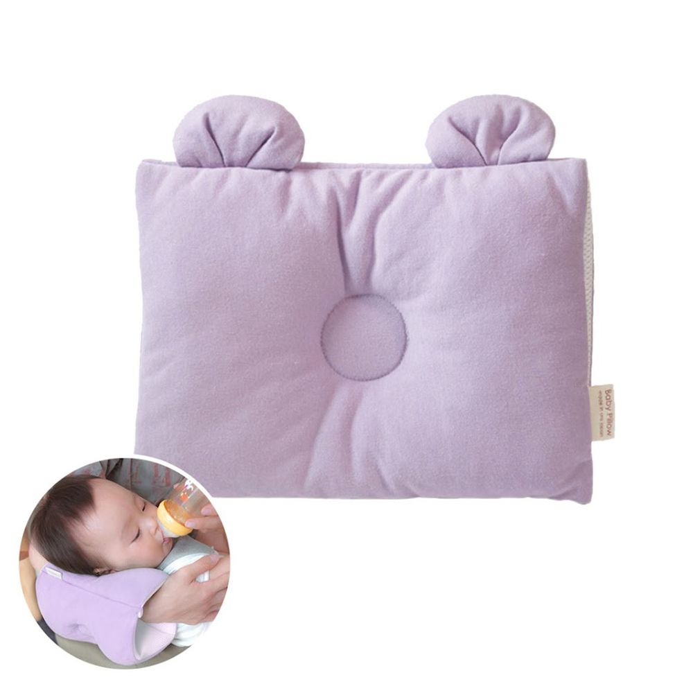 日本Makura - 【Baby Pillow】兩用型透氣授乳臂枕-薰衣草紫 (M (長 25 x 寬 20 + 4(耳朵) cm))