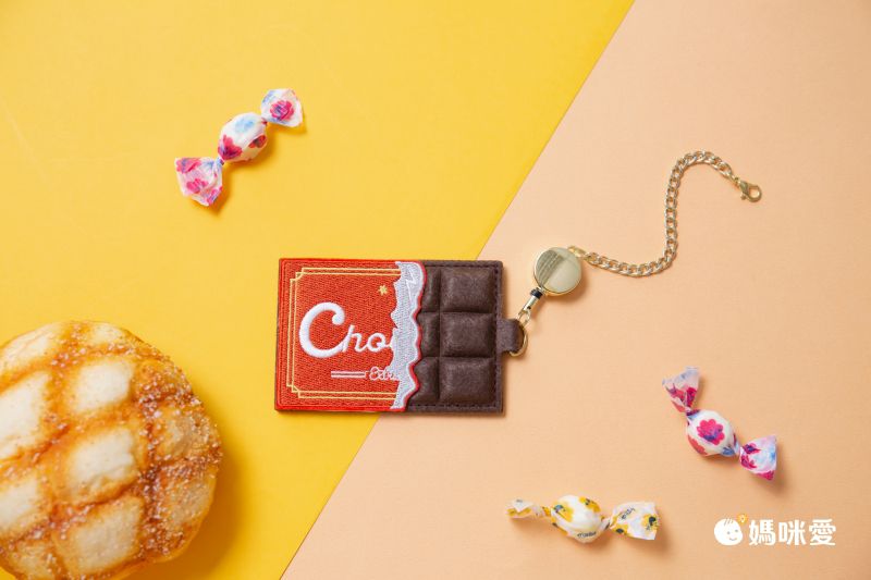 日本P+G design - 刺繡羊毛氈硬式悠遊卡夾/證件套-黑巧克力