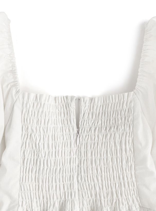 日本 GRL - 法式愛心領短版泡泡袖洋裝-經典黑