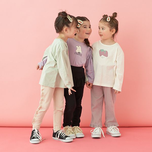 日本 Lycee mine - Anywhere系列 側面荷葉邊9分褲-水藍