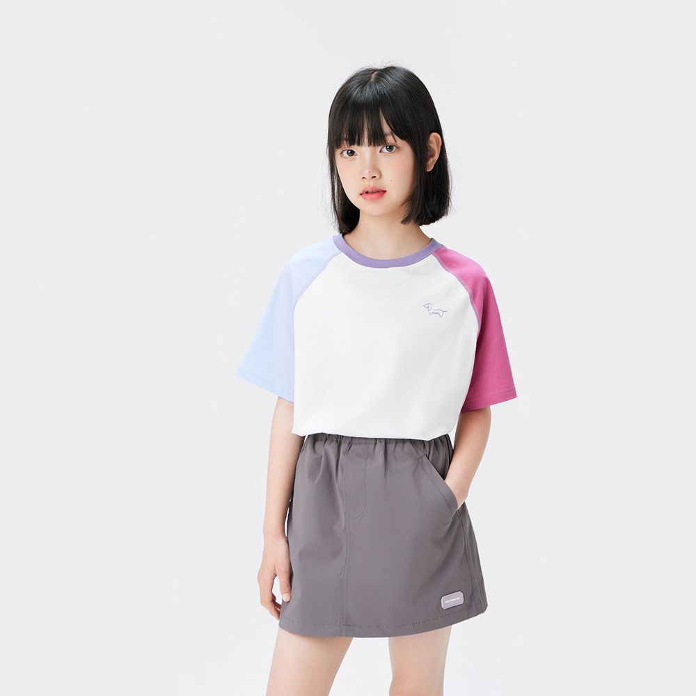 -3℃瞬間涼感短袖T-撞色莓紅