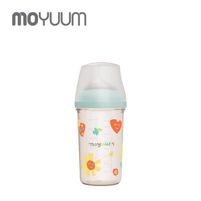 韓國 MOYUUM - Mov.aa PPSU圓口偏心奶瓶 250ml(3m+)-微笑花園(WeSee聯名款)