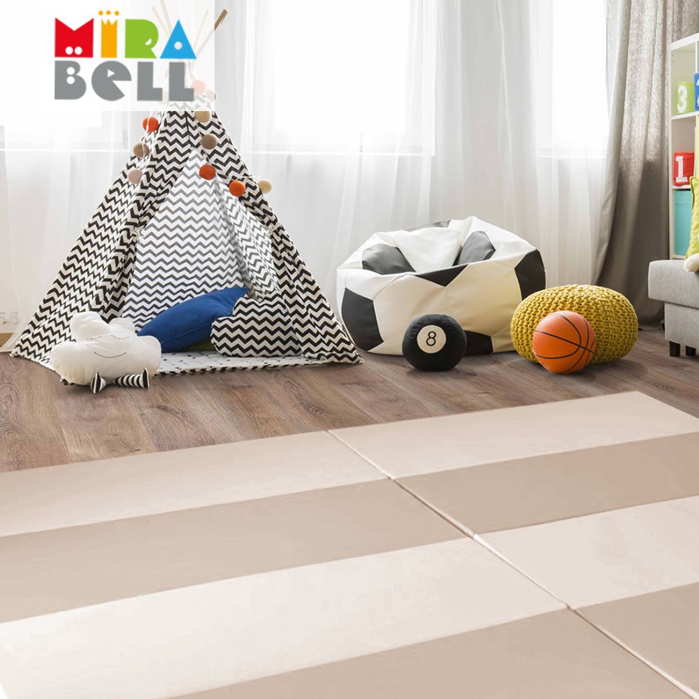 Mirabell - 兒童4cm厚連接地墊/遊戲墊/爬行墊(2入)-奶茶色