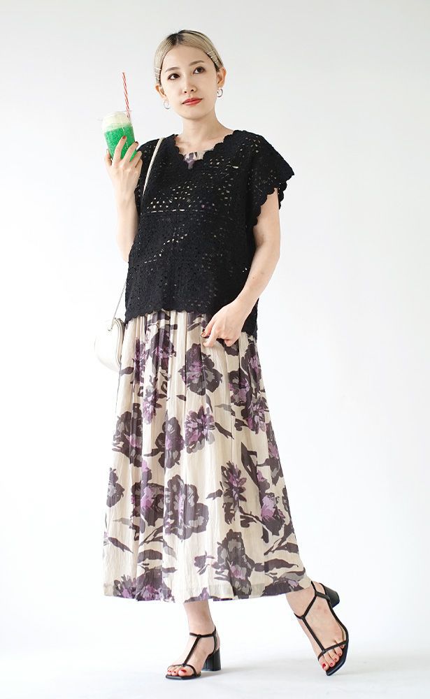 日本 zootie - 夏日清新雕花鉤針背心-白