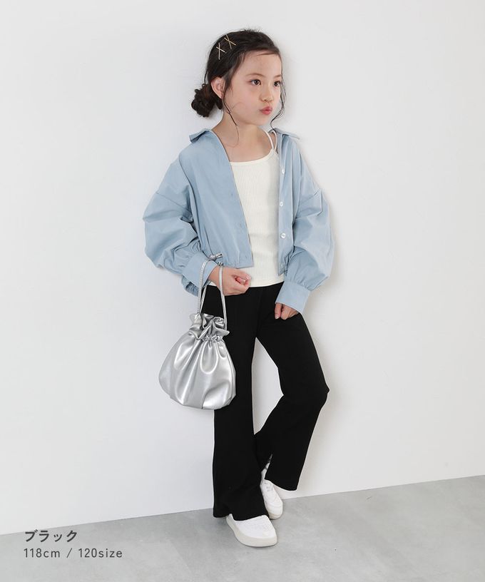 日本 devirock - 俐落羅紋開衩喇叭寬褲-黑