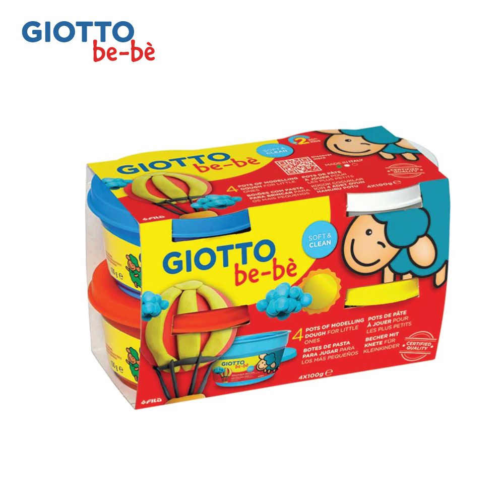 義大利GIOTTO - 寶寶超軟黏土-4合1-紅黃-400g