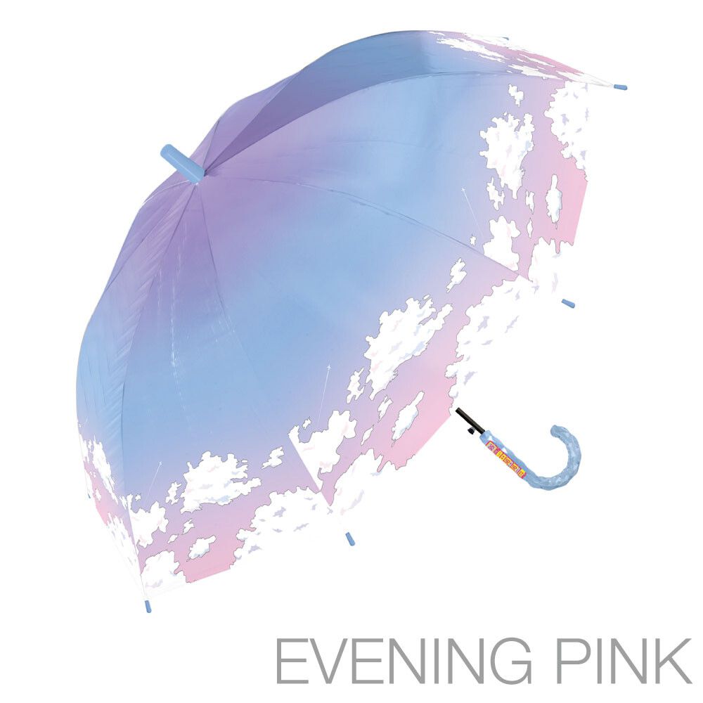 日本中谷 - 抗UV 99%遮光晴雨兩用兒童直傘-雲朵-晚霞粉 (55cm(身高130cm以上))