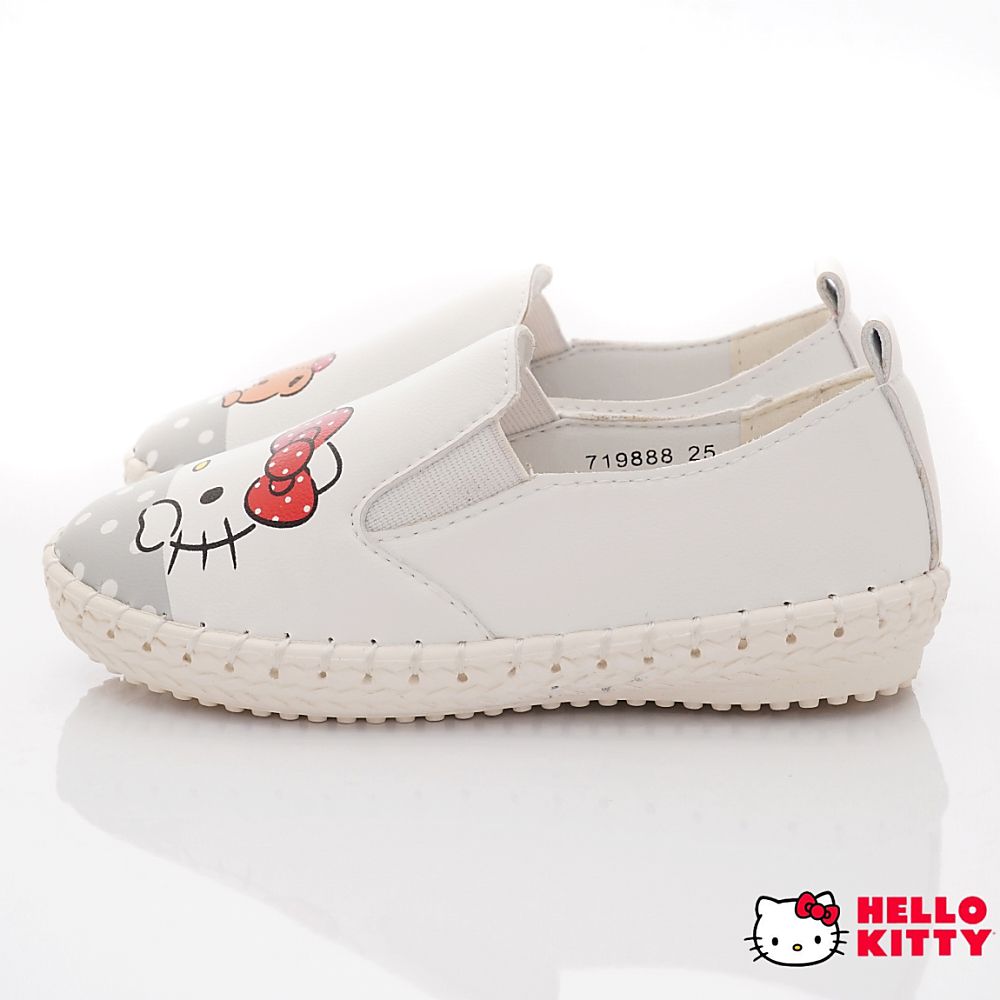 HELLO KITTY - 凱蒂貓皮質不對稱休閒鞋款(中小童款)-白