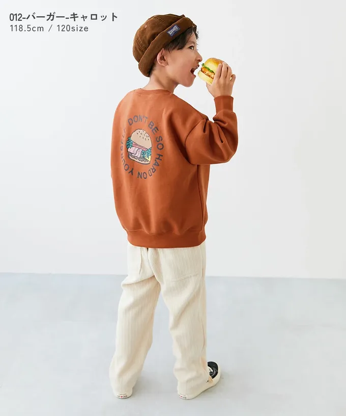 日本 devirock - 熱銷定番 裏起毛落肩大學長袖上衣-壽司-燕麥