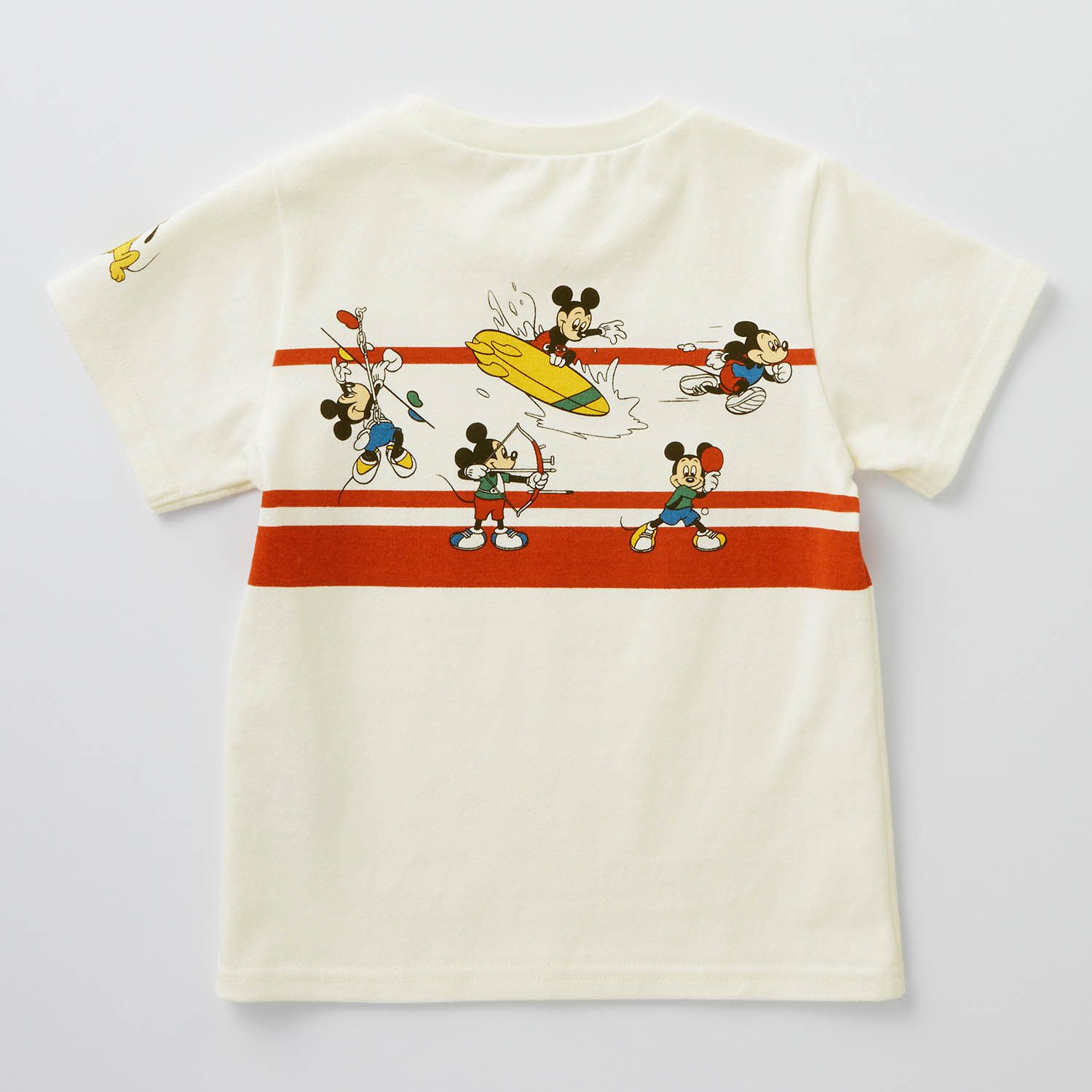 日本千趣會 - 迪士尼印花短T-運動風拼接米奇-白